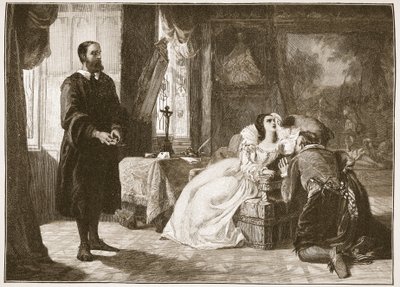 John Knox che rimprovera Maria, Regina di Scozia, illustrazione da 